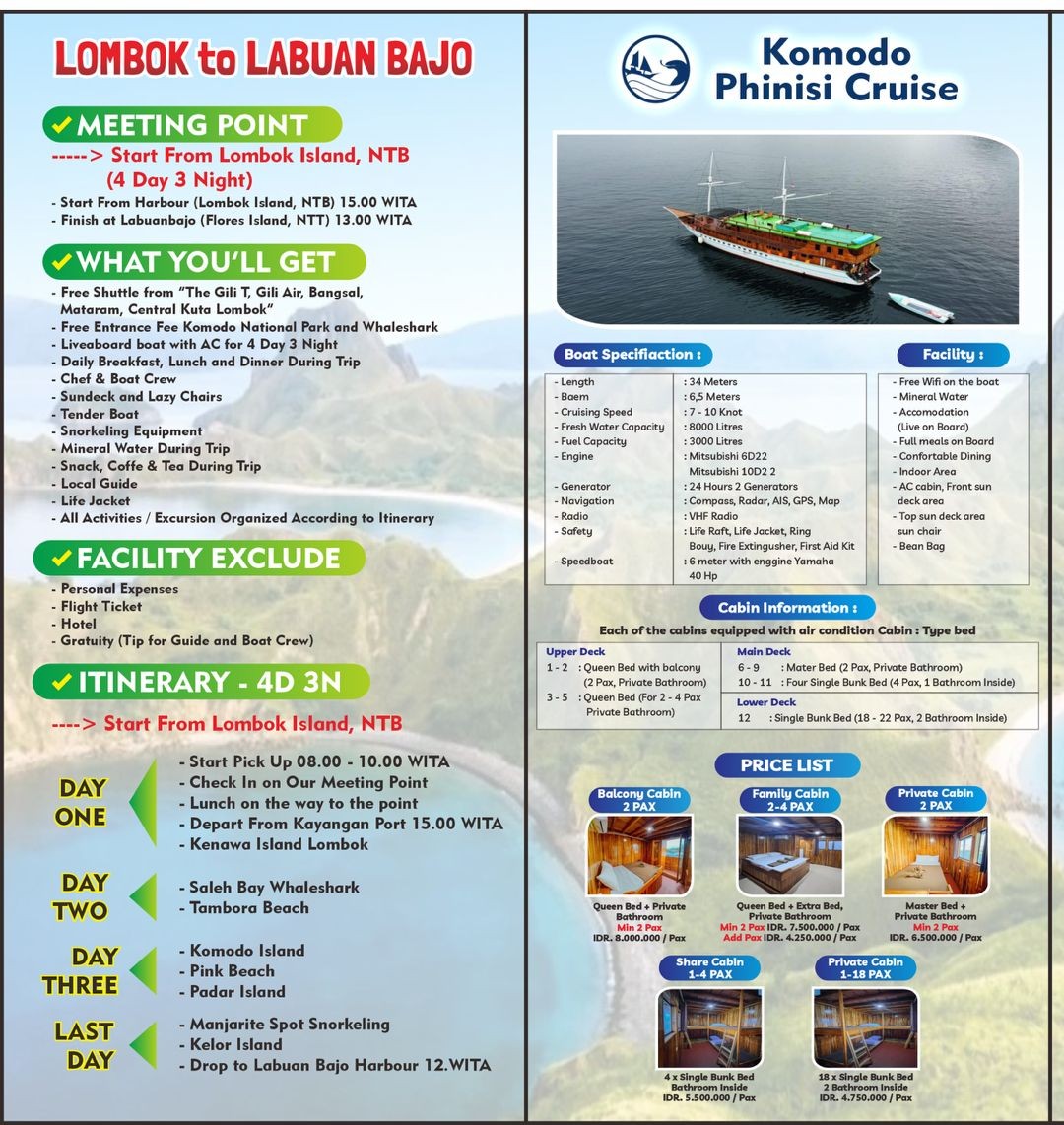 luxury boat lombok komodo